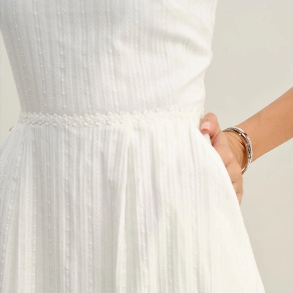 Rihoas White Pocket A-Line Slip Midi Dress - Picture 2 of 9
